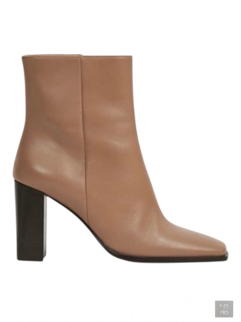 REISS Womens Casey Leather Camel Square Toe Chic Block Heel Boots Size 10.5